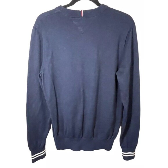 VTG Tommy Hilfiger Mens‎ Tommy Jeans Navy Cheers Pullover Sweater Size M - Picture 3 of 10